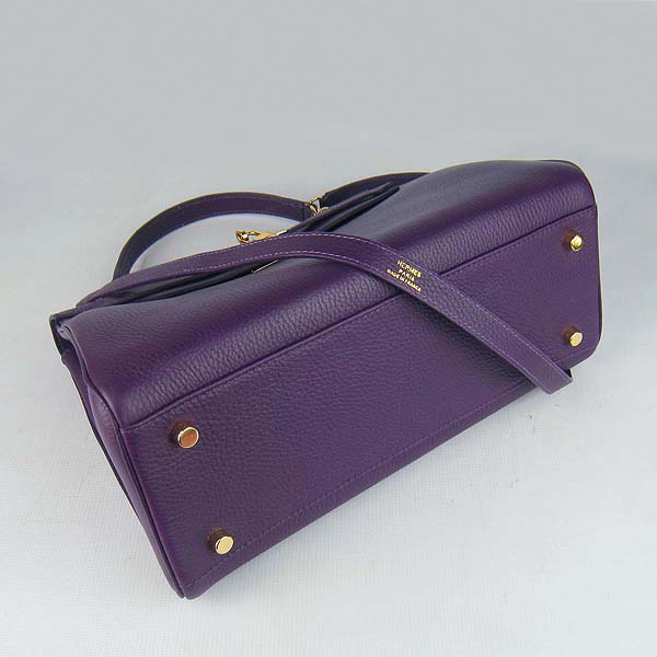 7A Replica Hermes Kelly 32cm Togo Leather Bag Purple 6108